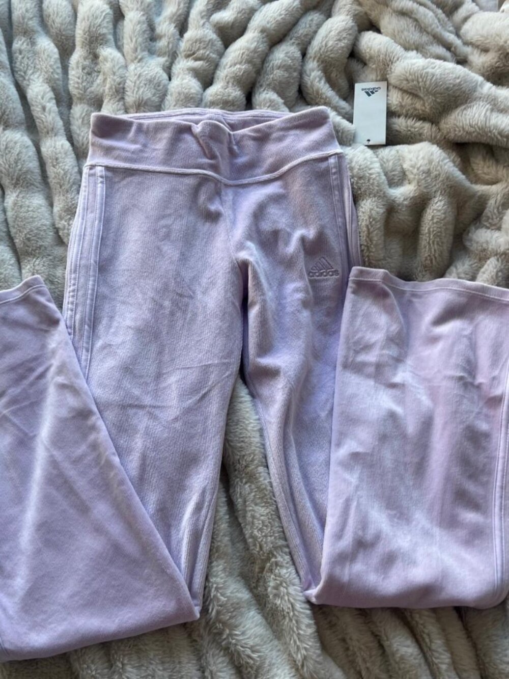 Brand new never worn Adidas light purple velour track pants. Size 14 Girl's